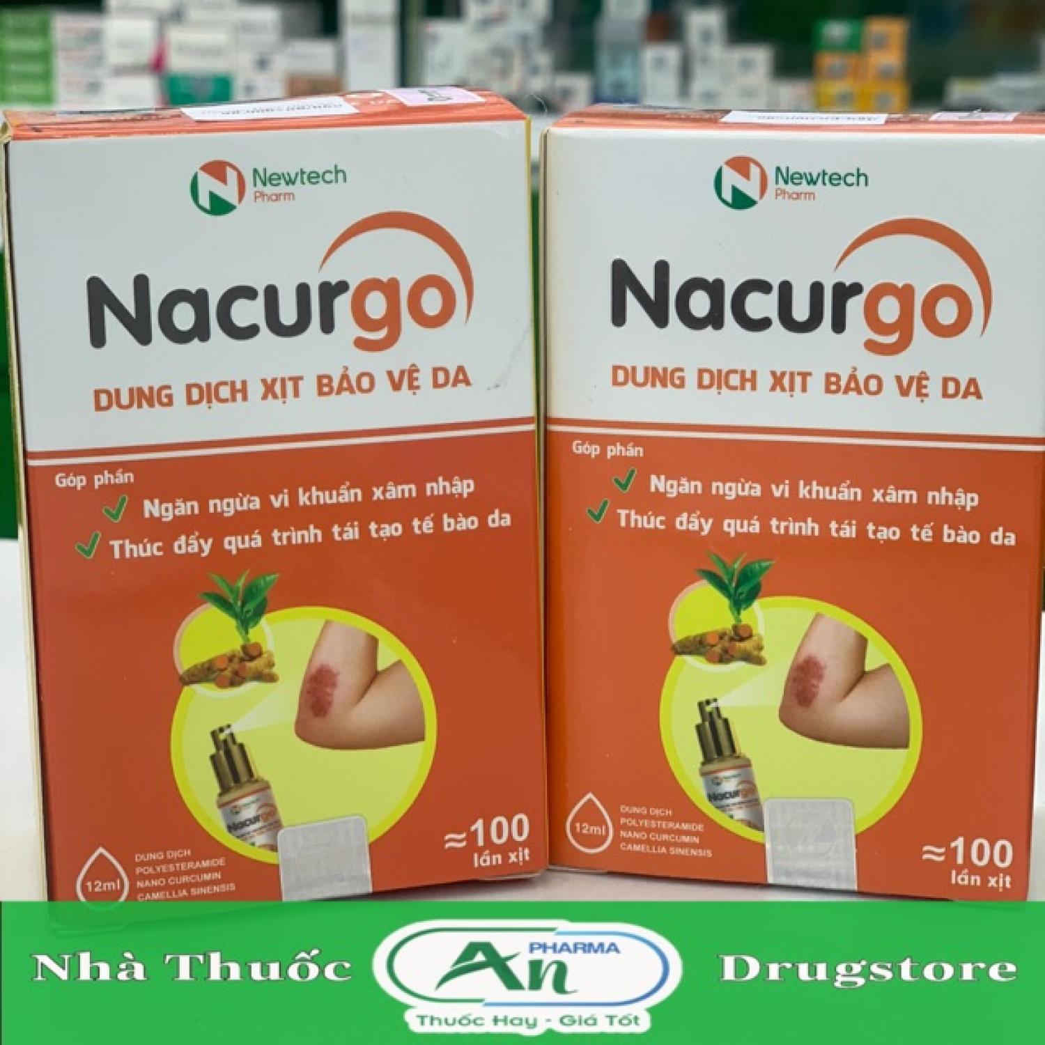 Xịt vết thương nacurgo tạo màng sinh học - chai 12ml ~100 lần xịt