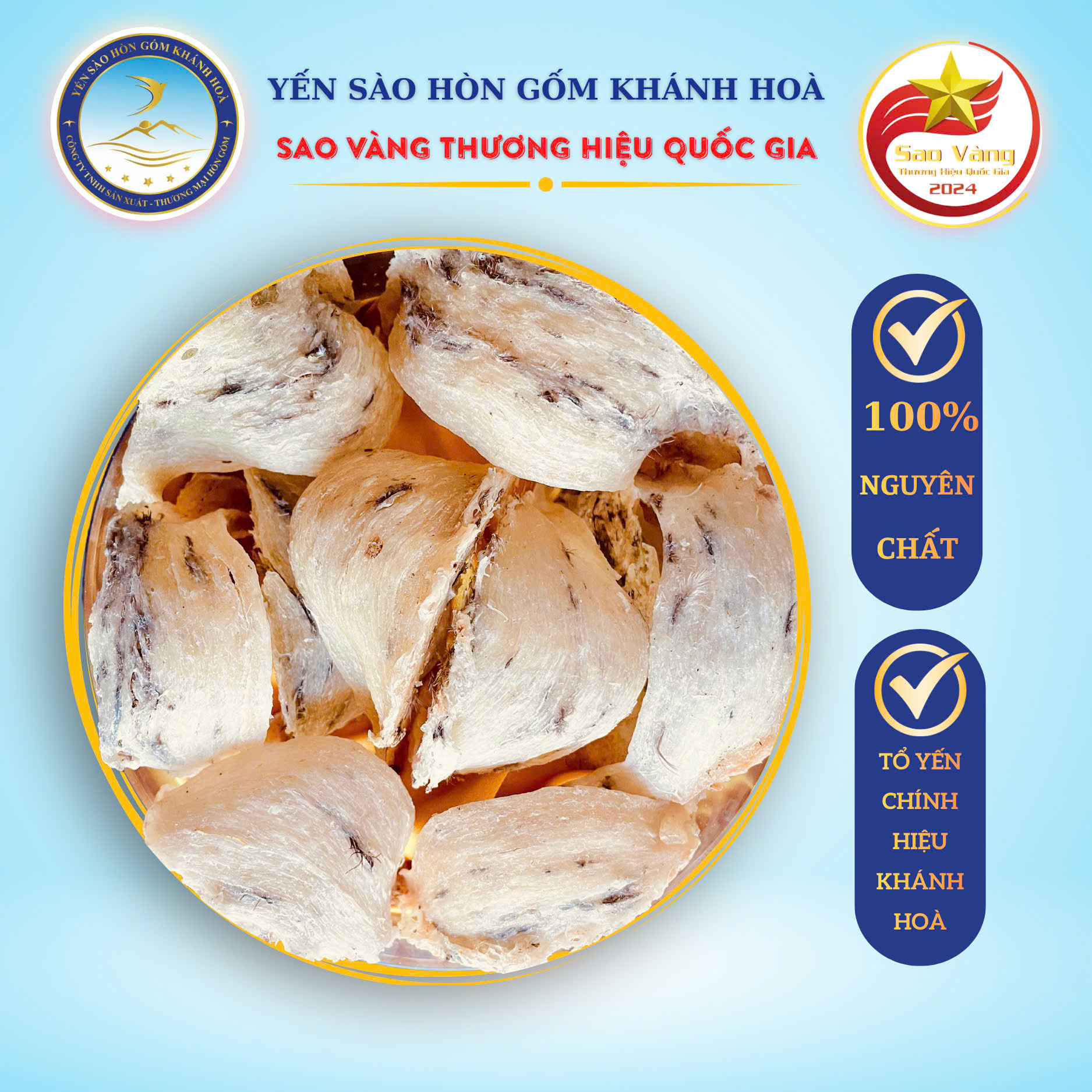 [Hgk-T1] Premium Raw Bird's Nest from Khanh Hoa (9-10 Nests) - Authentic Khanh Hoa Ceramic Bird's Nest - Hgknest