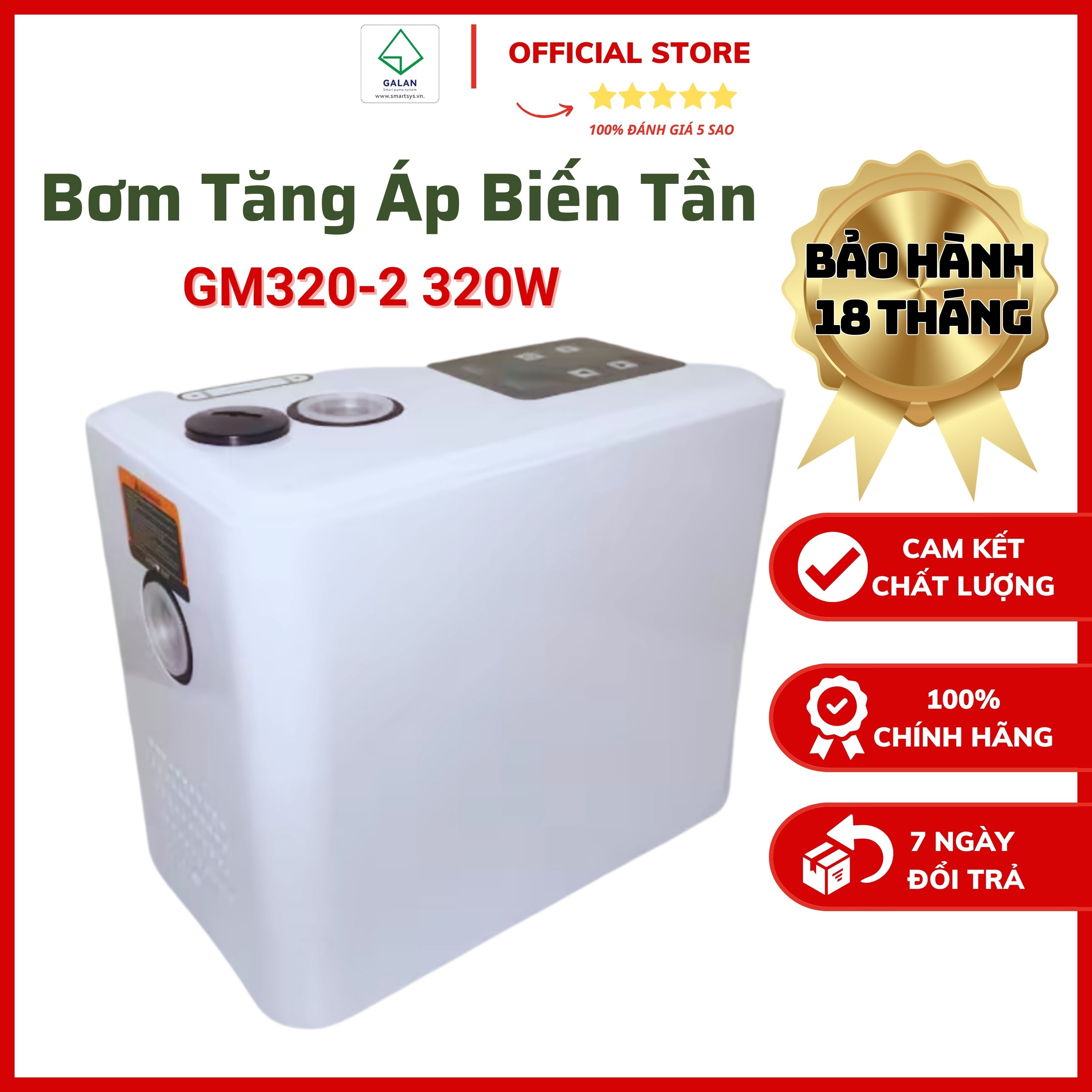 Bơm tăng áp biến tần thông minh gm320-2 220v-320w
