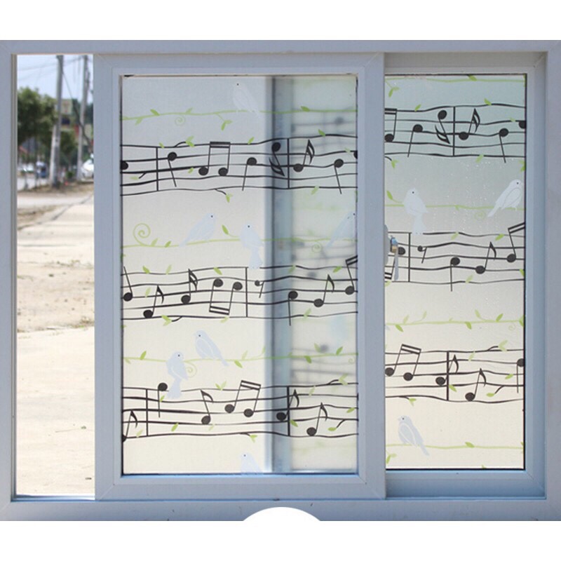 5 mét decal dán kính mờ khổ 45cm rộng có keo - nốt nhạc vui pk057
