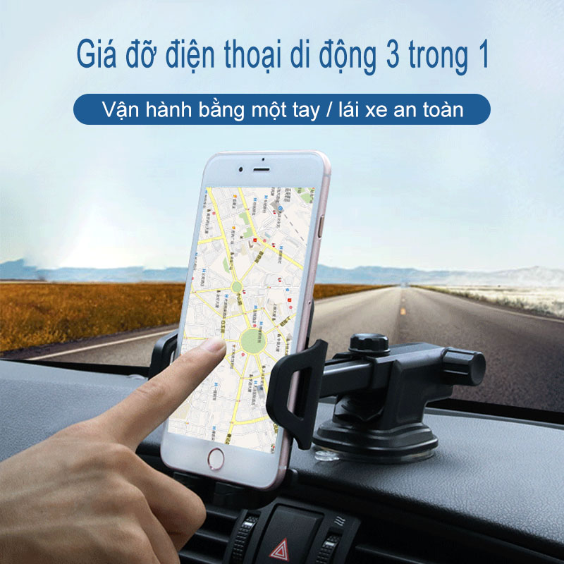 [HCM]3 trong 1 Giá đỡ điện thoại xe hơi Giá đỡ điện thoại trên ô tô thiết kế hút chân không cực kỳ chắc chắn gắn kết trên bất kỳ mặt phẳng nào như kính gỗ gạch men