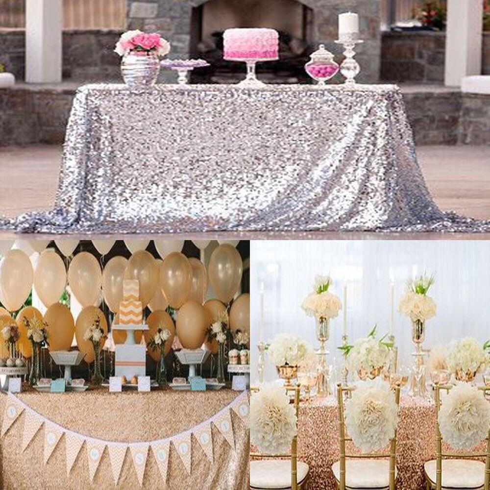 Khăn trải bàn đính kim sa sang trọng trang trí tiệc cưới, sự kiện, hội thảo, sinh nhật - Khăn bàn kim tuyến lấp lánh