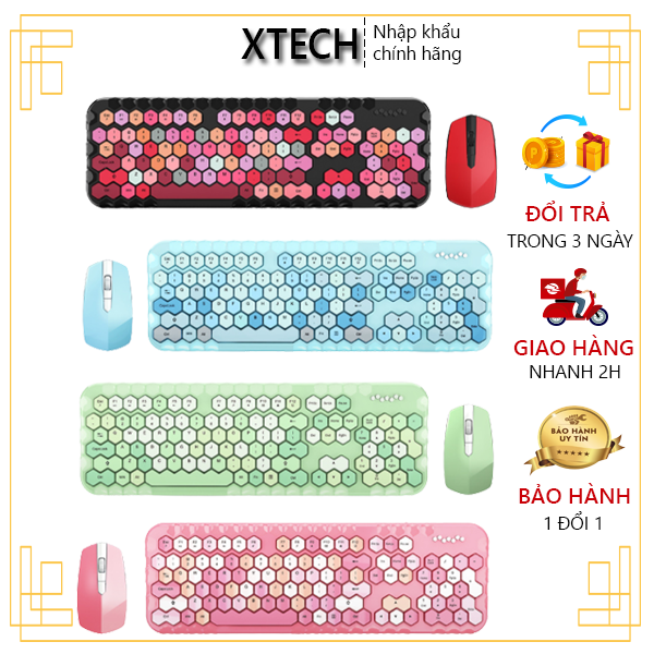 Combo bàn phím và chuột không dây MOFii Honey Plus  có sẵn - Mẫu mới 2021