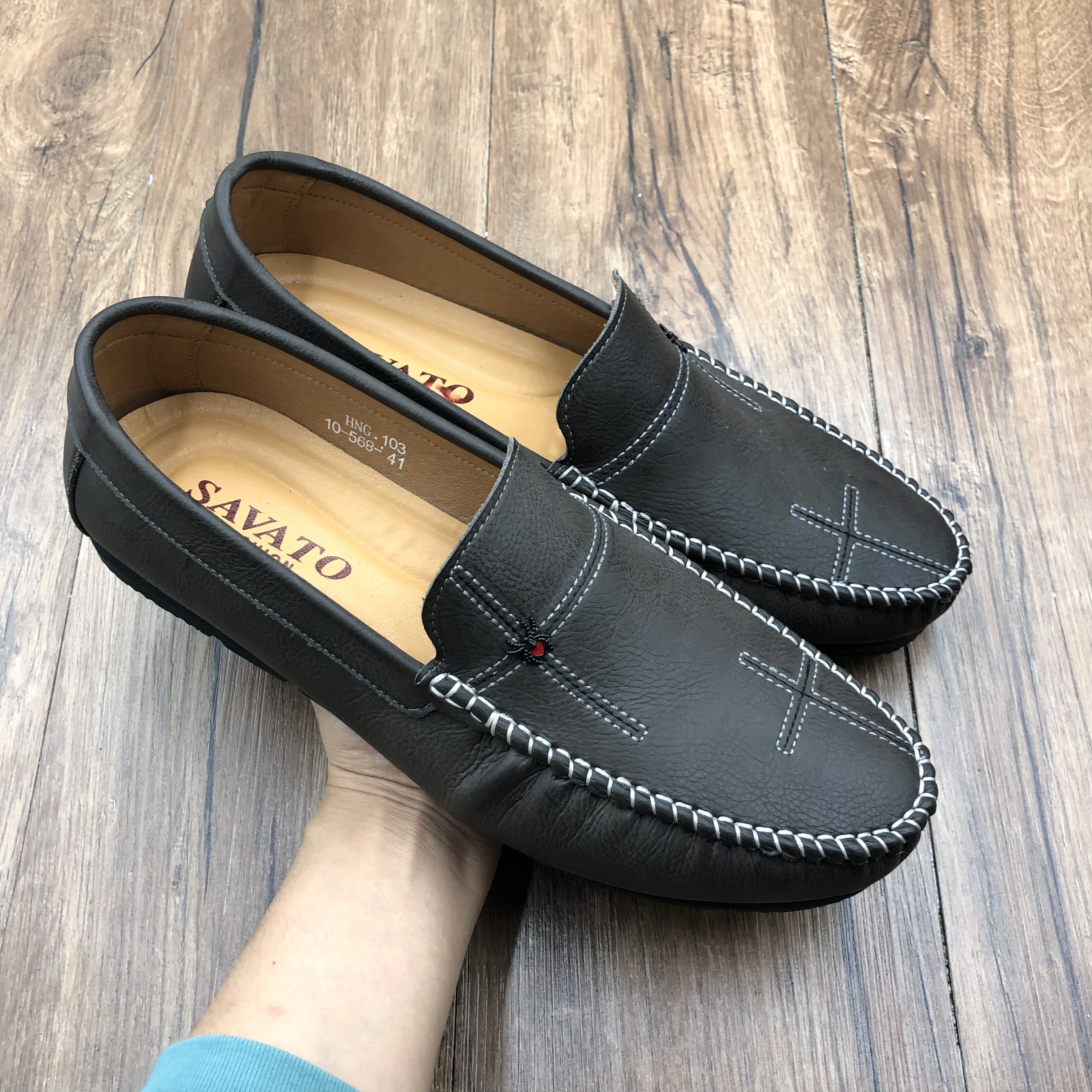 [ SALE 50% ] Giày lười nam giày mọi nam da bò thật họa tiết siêu đẹp, Giày nam công sở thanh lịch sang trọng, mẫu giày hot nhất năm 2021 - ABCD SHOP