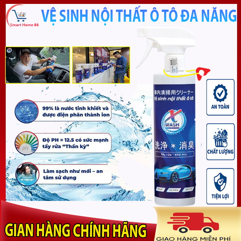 Vệ Sinh Nội Thất Ô Tô Xwash, Chai Vệ Sinh Nội Thất Ô Tô, Chai Tẩy Rửa Đa Năng, Chai Xịt Làm Sạch Ghế