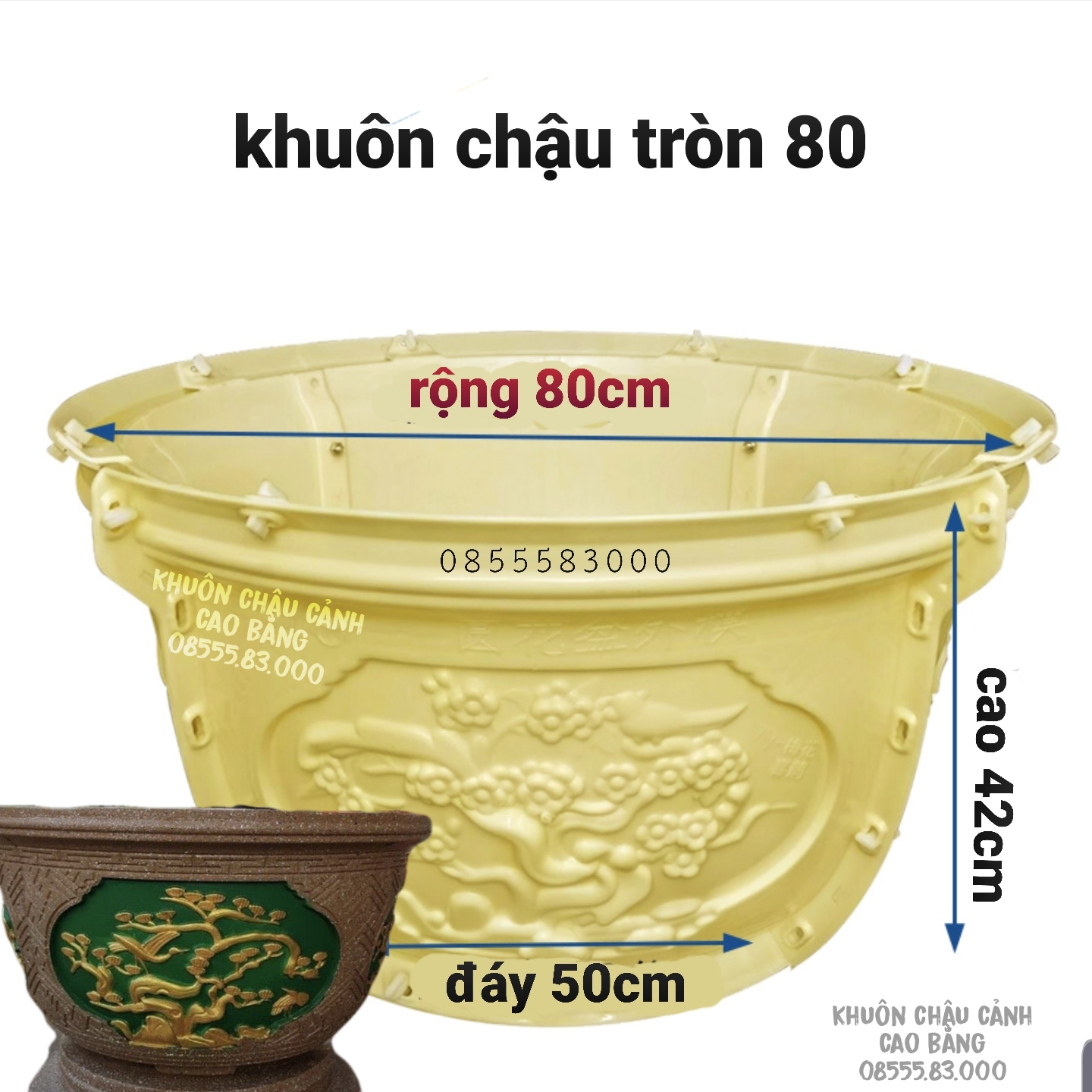 Khuôn đúc chậu cảnh tròn 80