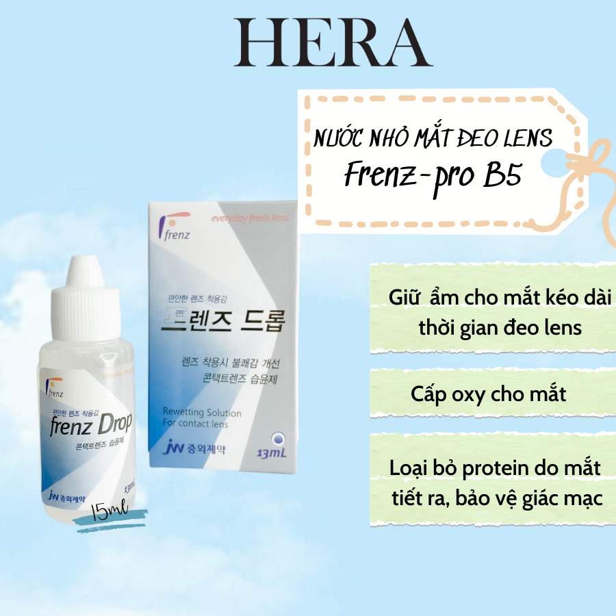 Nước nhỏ mắt lens frenzpro b5 nước mắt nhân tạo dùng cho kính áp tròng - hera lens