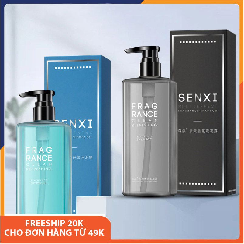 Combo dầu gội và sữa tắm nam SENXI: Dầu gội đầu nam cao cấp SENXI loại bỏ gàu, tóc mượt, kích thích mọc tóc 500ml + Sữa tắm thơm lâu trắng da body SENXI khử mùi toàn thân nam 500ml, bộ dầu gội sữa tắm dành cho nam giới SPT110041