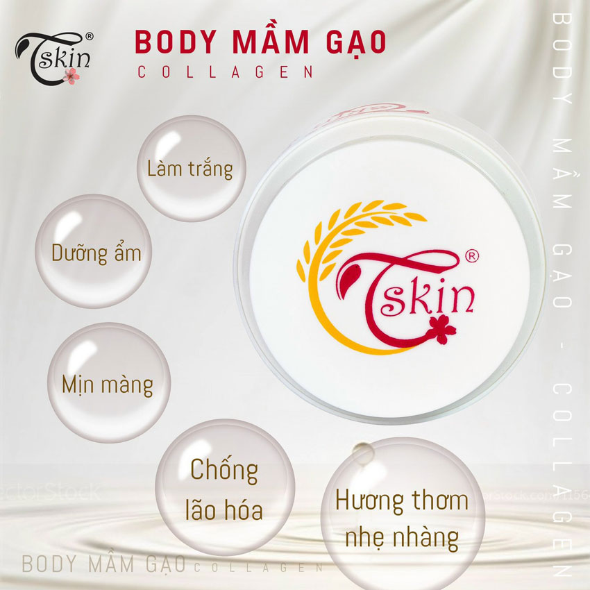 Kem mềm body trắng da toàn thân không trôi Collagen Lution Tskin