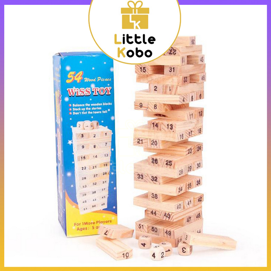 [Wiss Toy] Đồ Chơi Rút Gỗ 54 Thanh Loại Số Wiss Toy Trò Chơi Giải Trí Giảm Stress Nhóm Bạn Boardgame Đồ Chơi Trẻ Em