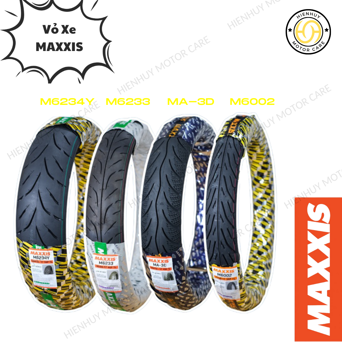 Vỏ lốp xe máy MAXXIS nhiều kích thước 60 70 80 90 100 110 120 gai 3D 6002 6233 6234 dùng cho xe sô, xe tay ga