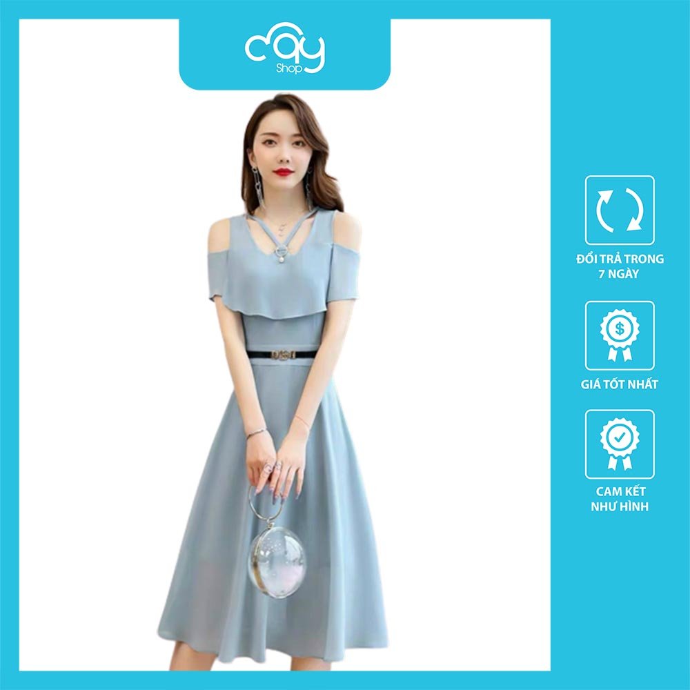 Đầm voan công chúa hở vai nhẹ nhàng nữ tính Thời Trang Mây 13062