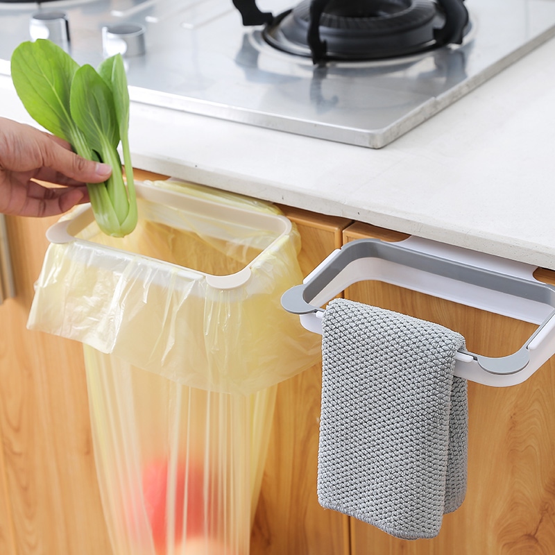 Can be wholesale Garbage bag bracket hook hanging garbage can hang garbage rack cabinet door back kitchen plastic bag hanger