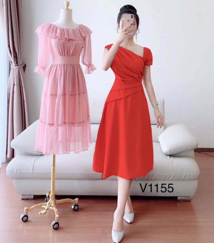 Đầm Nữ Tôn Dáng Xếp Ly Kiểu Cách Thời Trang Bambo