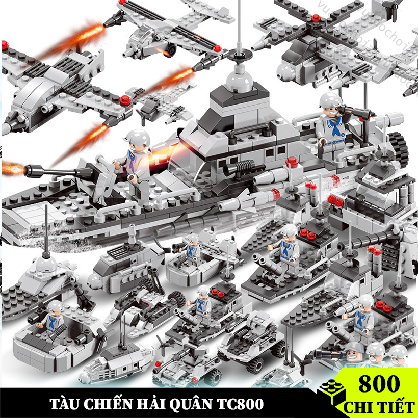 Đồ chơi lắp ráp tàu chiến 800 chi tiết , lắp ráp mô hình tàu, mô hình máy báy