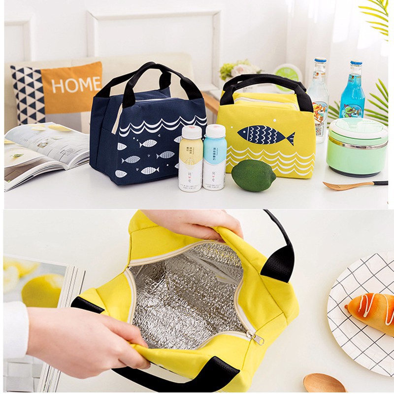 [HCM]TÚI ĐỰNG HỘP CƠM GIỮ NHIỆT CAO CẤP HÌNH CÁ DỄ THƯƠNG - TÚI CÁCH NHIỆT ĐỰNG CƠM ĐỰNG THÚC ĂN GIỮ NHIỆT TỐT CHỐNG THẤM HIỆU QUẢ