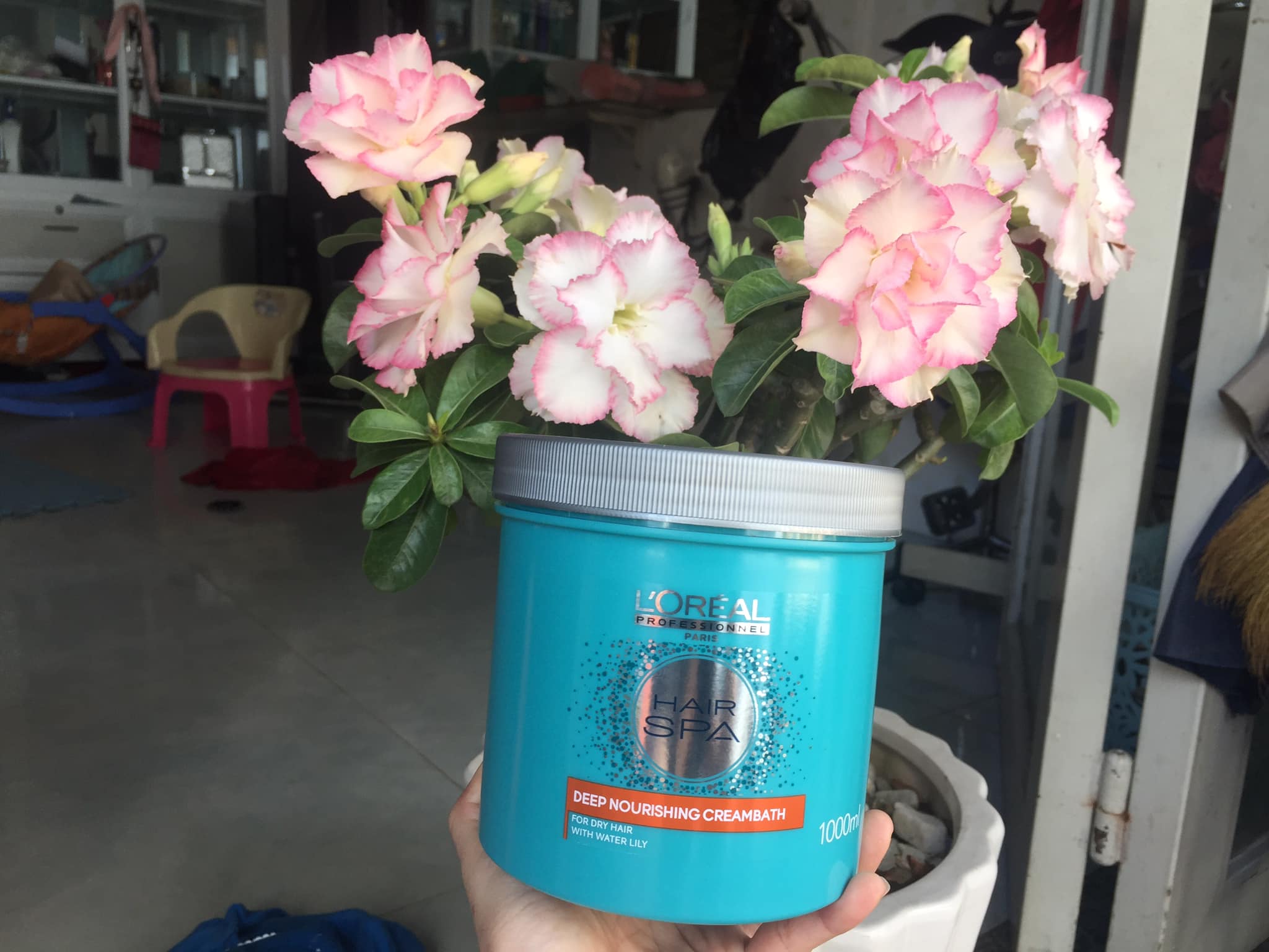 Dầu hấp tóc Salon Loreal Pháp – Kem ủ phục hồi tóc hư tổn 1000 ml