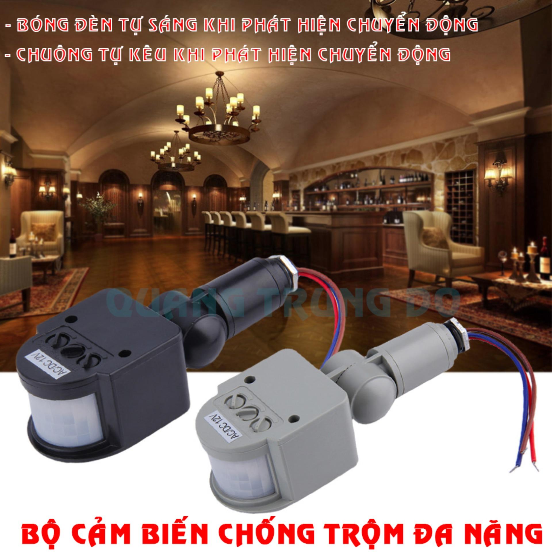 Bo cam bien chuyen dong, Bo chong trom hong ngoai, Báo động cảm biến, Bo cam bien nhiet, Đèn cảm biến chống trộm, Chuông báo chống trộm cảm ứng, Cảm ứng bật đèn - Cảm biến hồng ngoại chống trộm ngoài trời đa năng dòng cao cấp