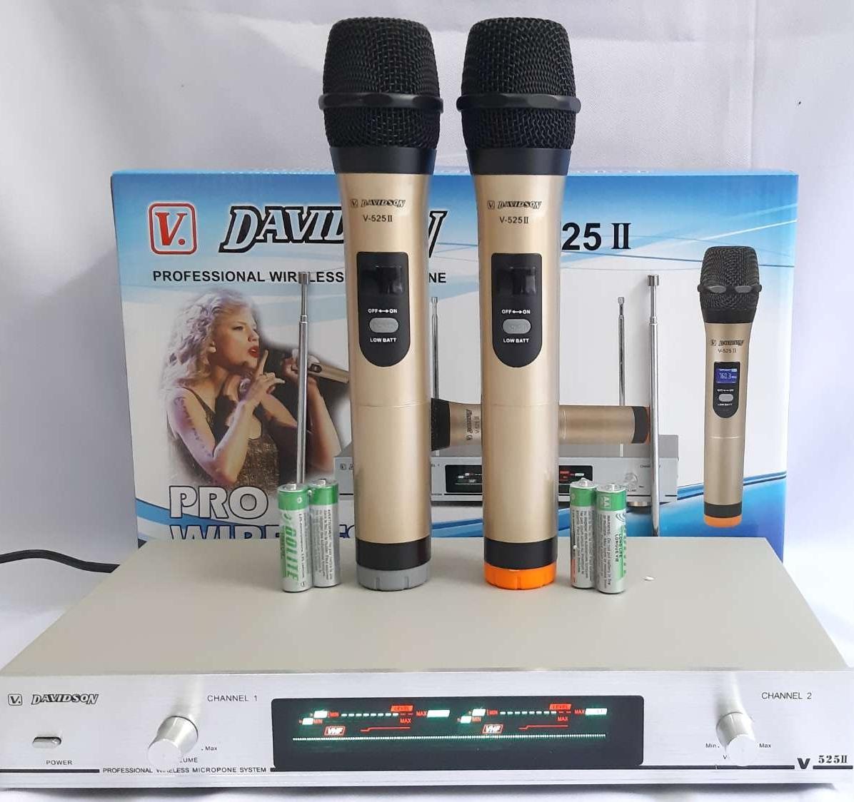 Micro không dây davidson v525ii. micro karaoke gia đình. hàng cty loại 1.