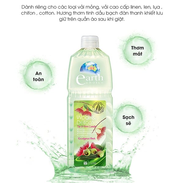 Nước giặt earth choice dành cho loại vải cao cấp 1l - úc