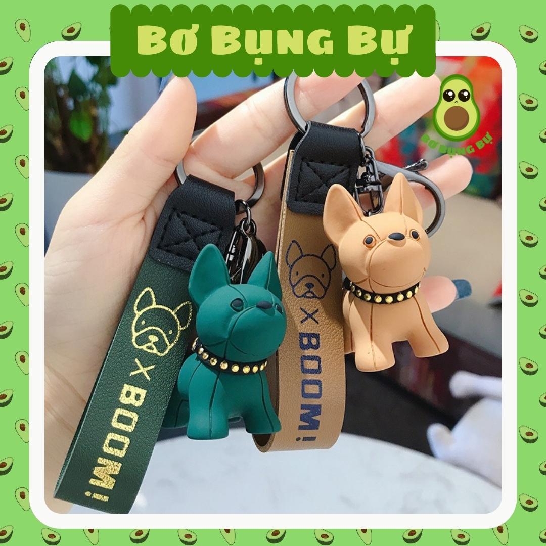 Móc khóa hình chó Bull đáng yêu phụ kiện balo
