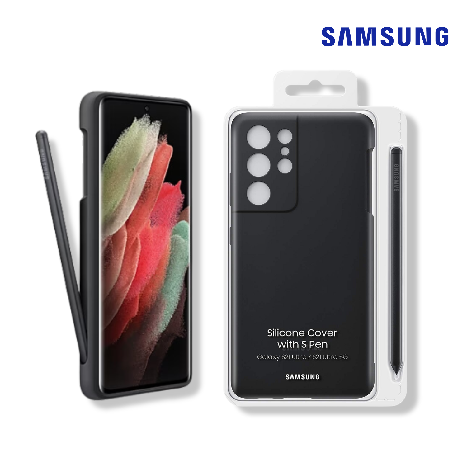 Ốp silicone kèm bút s pen galaxy s21 ultra