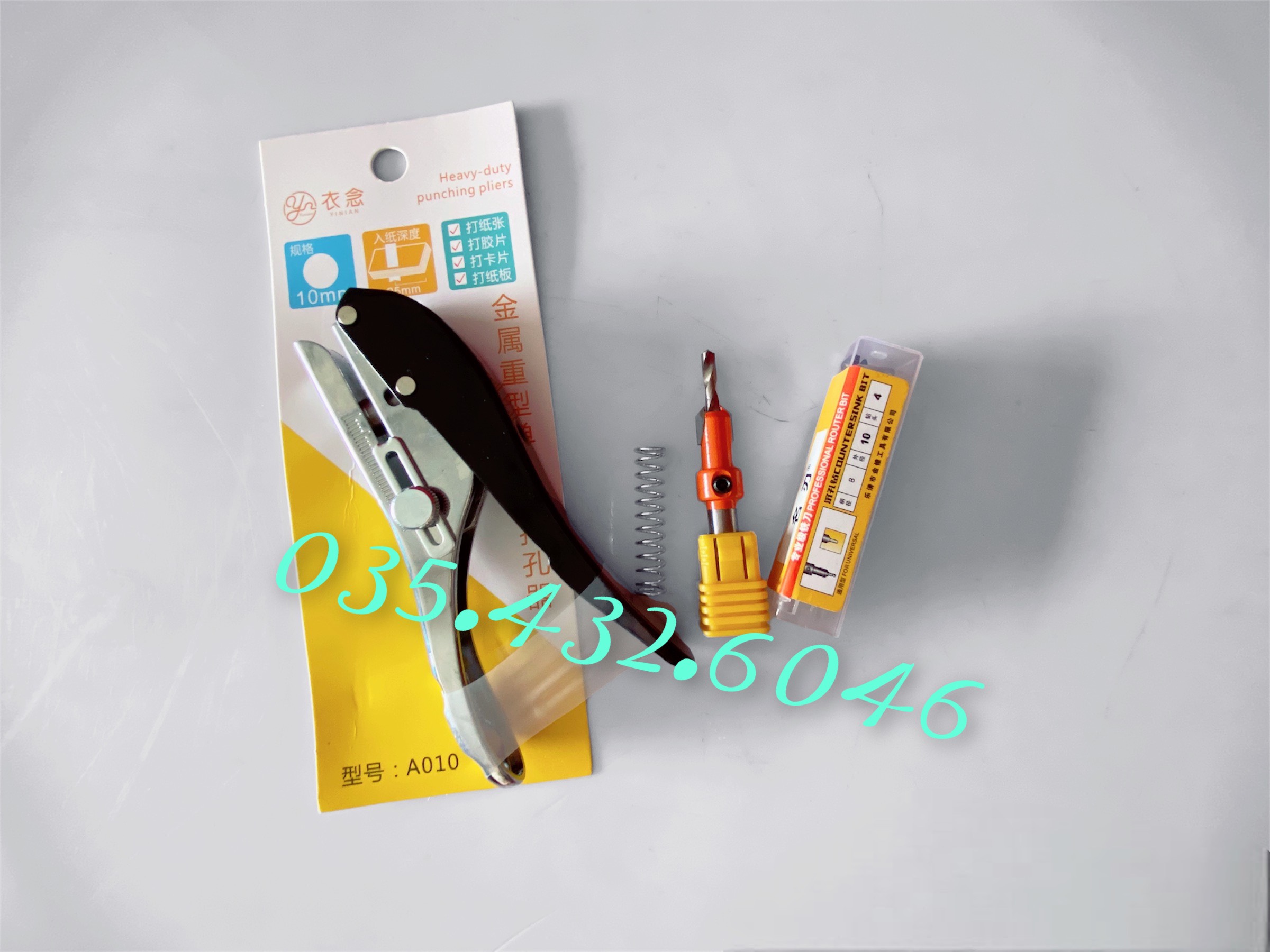 Kìm bấm che lỗ vít 10mm + 1 mũi khoan mồi âm vít 10