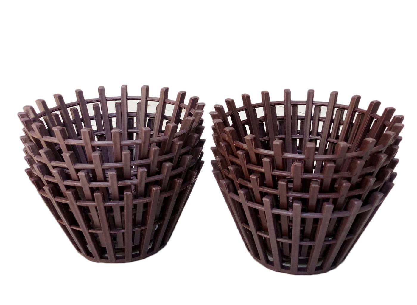 Combo 10 chậu nhựa giả gỗ trồng lan phi 23