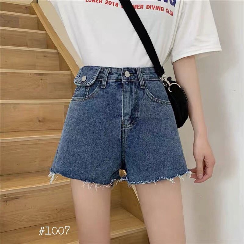 Quần short jean lưng cao siêu cá tính-jt39