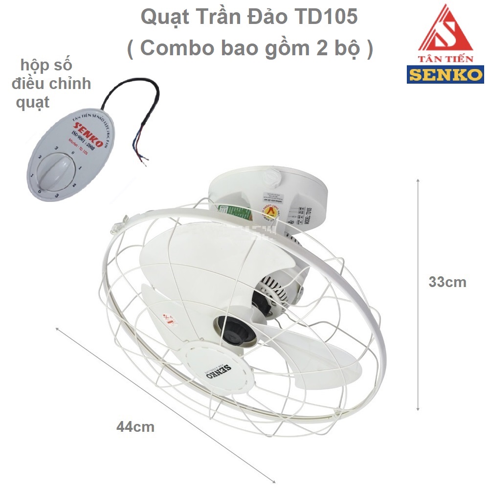 Combo 2 bộ Quạt đảo treo trần Senko TD105