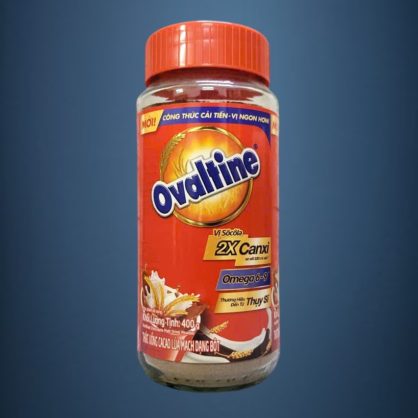 OVALTINE Lọ TT 400gr - BỘT THỨC UỐNG LÚA MẠCH VỊ SÔ CÔ LA / THÁI LAN / Fortified Chocolate Malt Drink Powder (HALAL)
