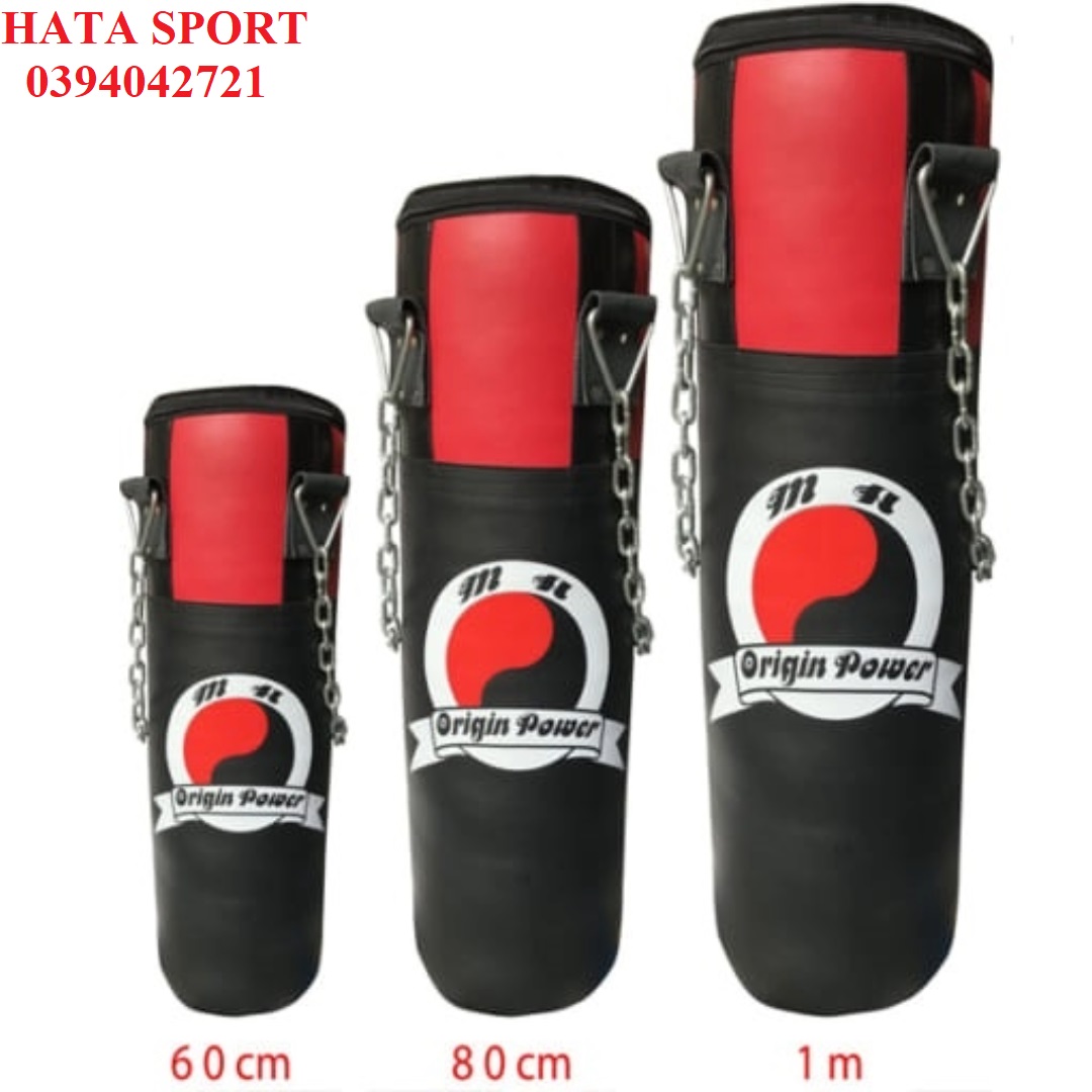 Bao đấm boxing 1m đã nhồi hoàn thiện dây xích cao cấp HATA SPORT