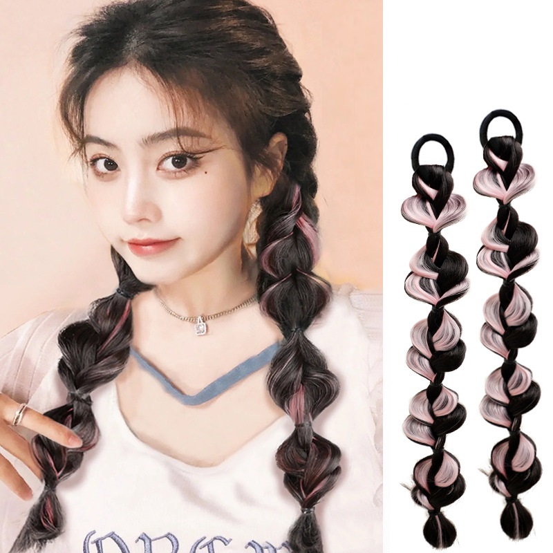 Tóc giả tết thắt bính j101 ❤️freeship❤️ tóc tết thắt bính, tóc giả thắt bím