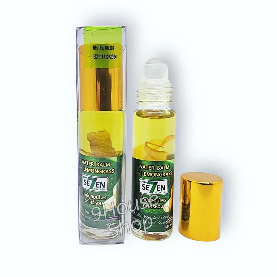 01 Dầu Lăn Thảo Dược Hương Sả Green Seven Oil Lemongrass Thái Lan 8ml