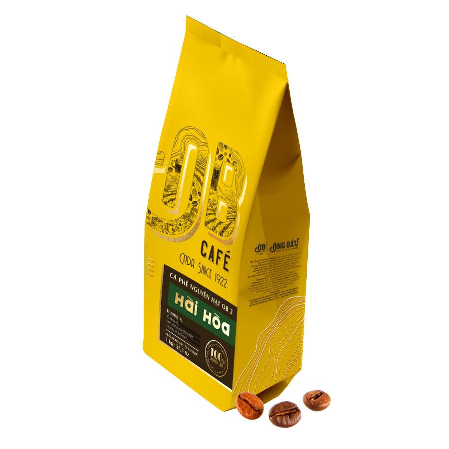 Túi cà phê nguyên hạt ông bầu ob2 hài hòa túi 1kg – thương hiệu nutifood – yoosoo mall