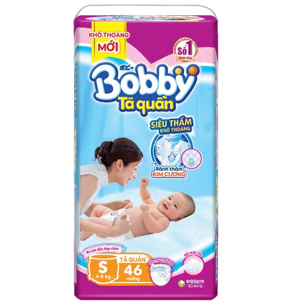 Tã quần bobby size s 46 miếng cho bé 4-8kg