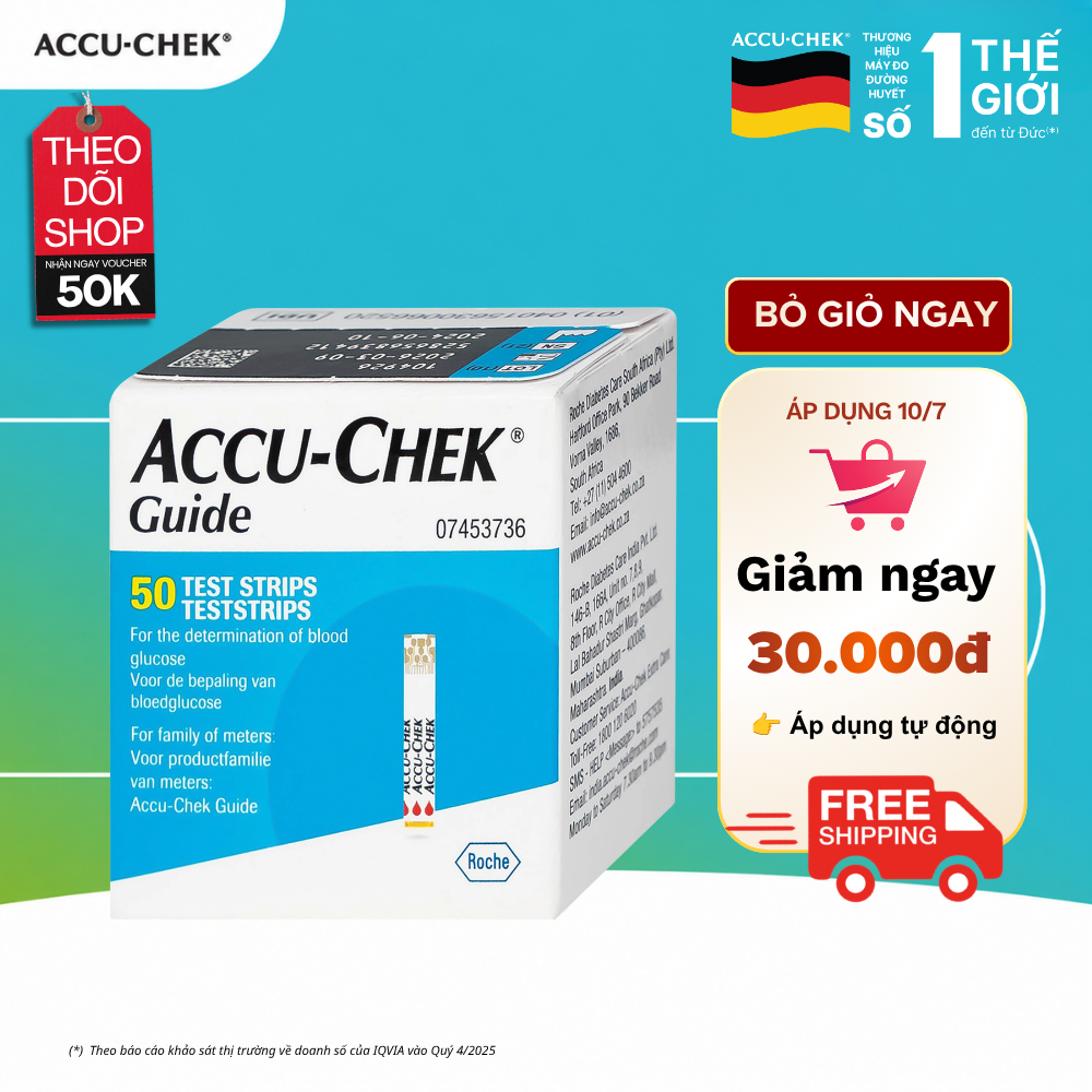 Hộp 50 Que Thử Đường Huyết ACCU-CHEK® Guide