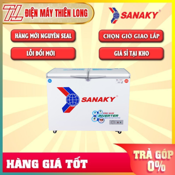 Tủ đông sanaky inverter 360 lít vh-3699w3 - trả góp 0% - giao toàn quốc - ngoài hcm tính phí