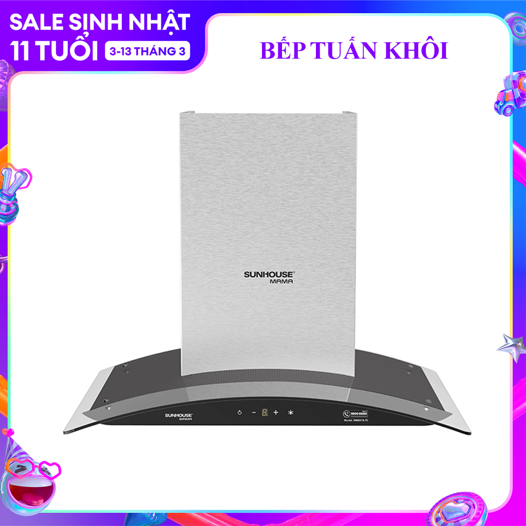 Máy hút mùi kính cong cảm ứng Sunhouse Mama MMB6682-70cm