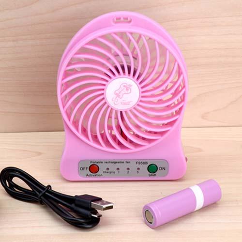 Quạt mini 3 tốc độ pin sạc cổng USB