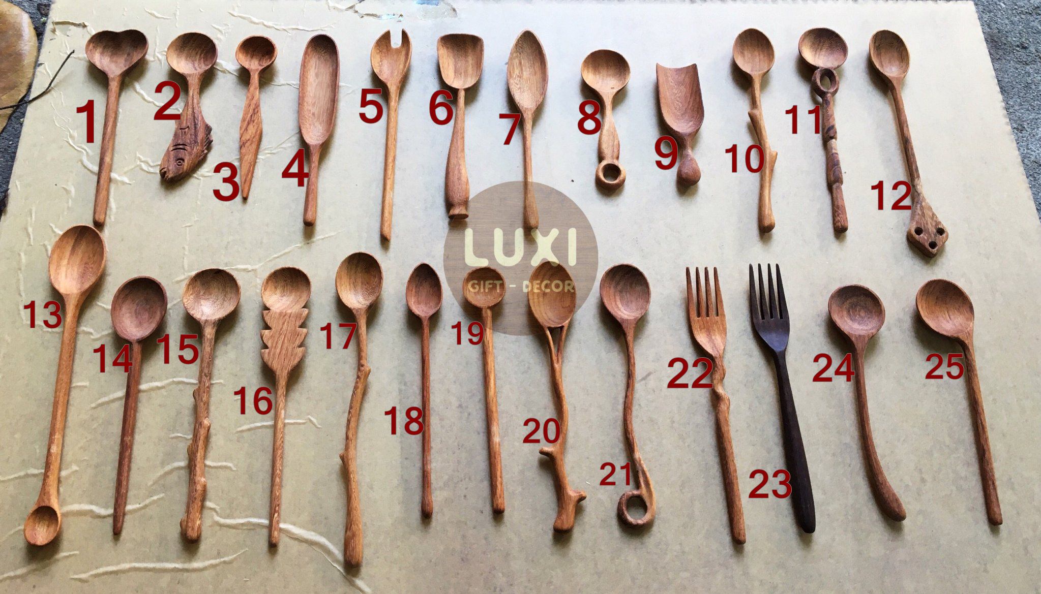 Muỗng gỗ/Thìa gỗ tự nhiên, độc đáo, vintage