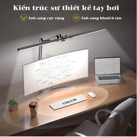  Đèn Bàn Kẹp LED Đôi 24W Đèn học để bàn Đèn treo màn hình máy tính bảo vệ mắt học tập làm việc decor Spa Nail phun săm 