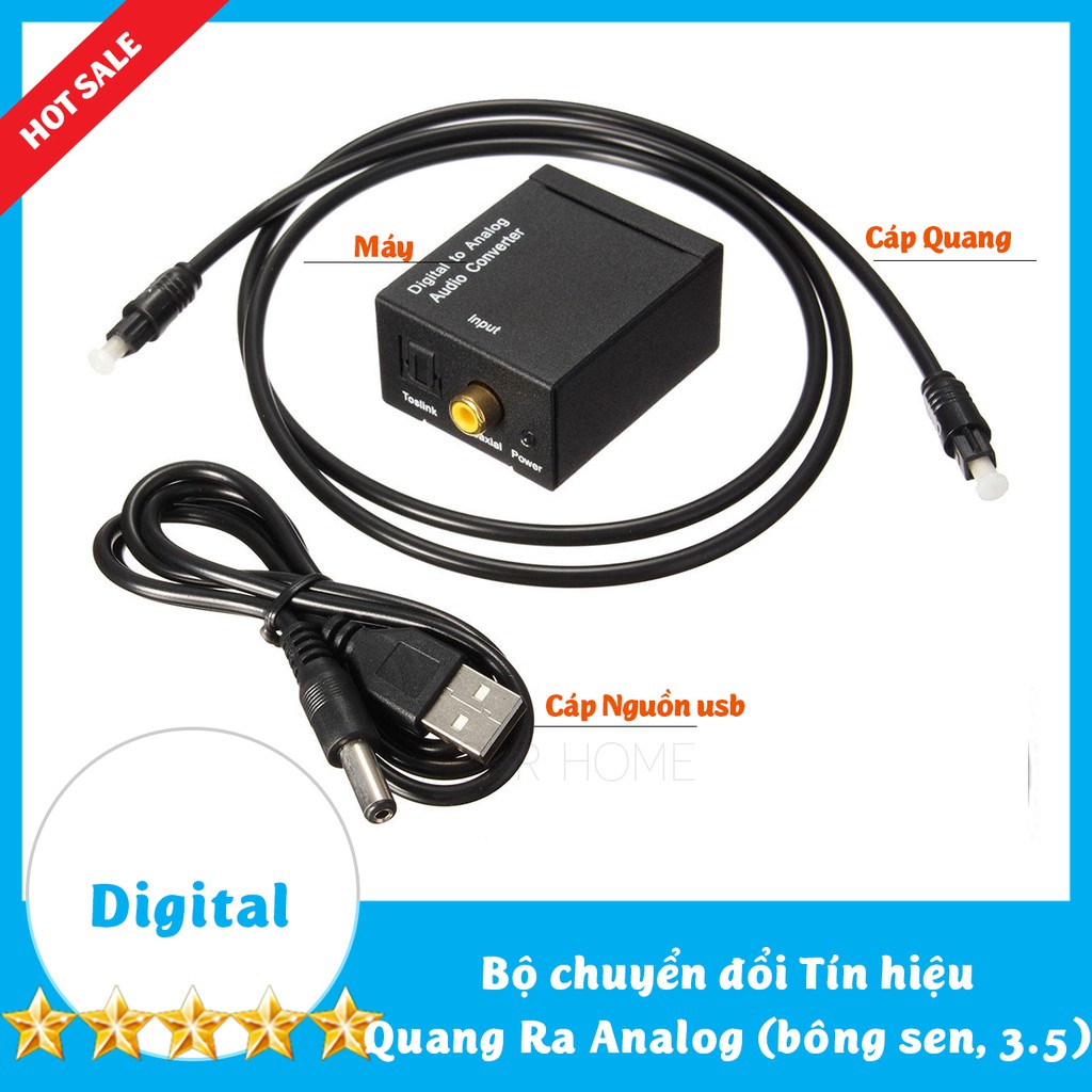 Bộ chuyển đổi Cổng quang Optical sang Audio AV - R/L,Hỗ Trợ Tv 4k 96kb và 196kb Loại Xịn