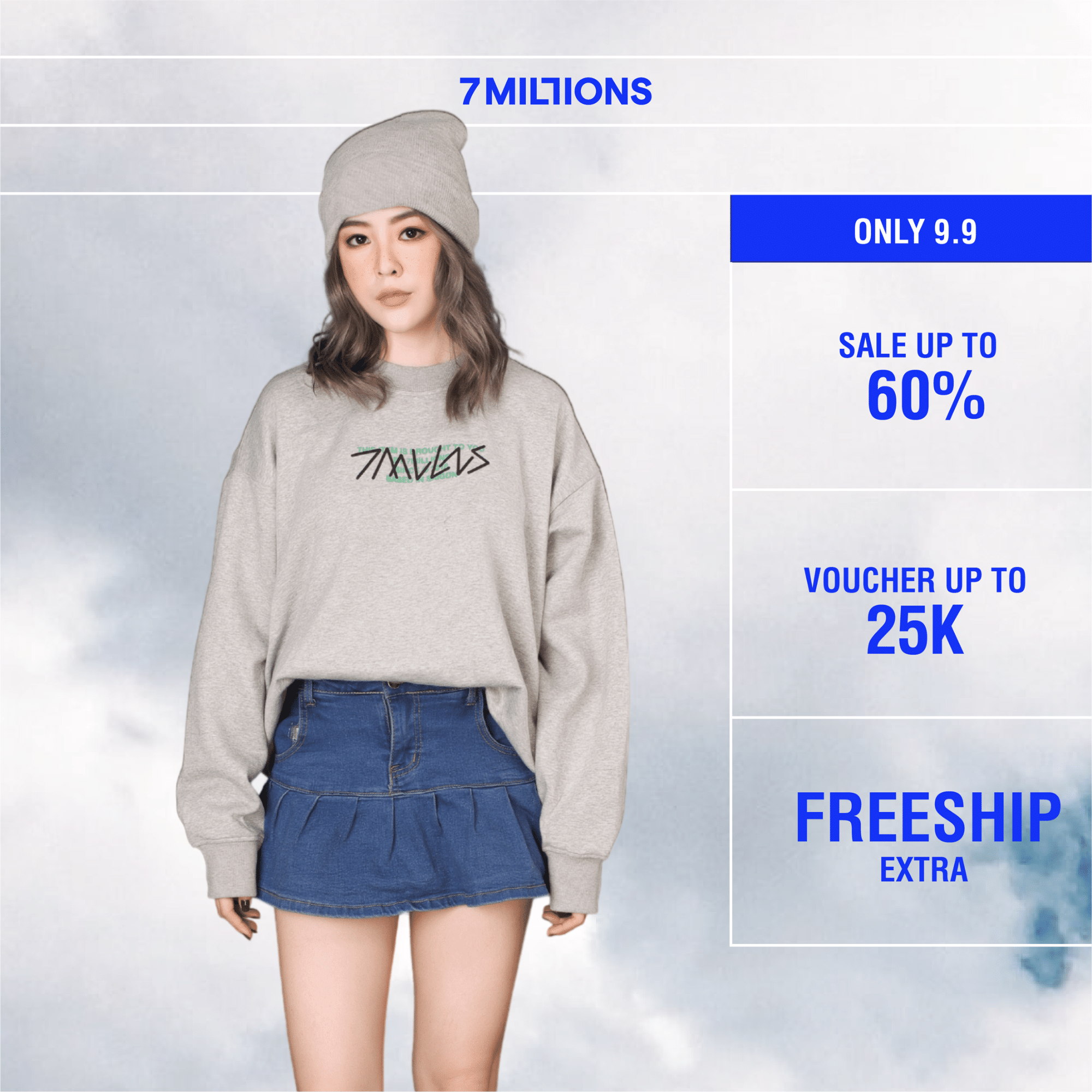 7MILLIONS Áo Sweater Art / Màu xám