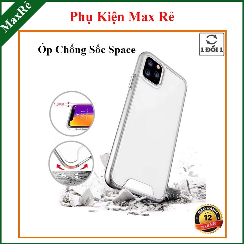 Ốp lưng iphone ốp iphone space trong suốt chống sốc, chống ố viền dẻo cho iphone 7plus/8plus/x/xs/.../13promax