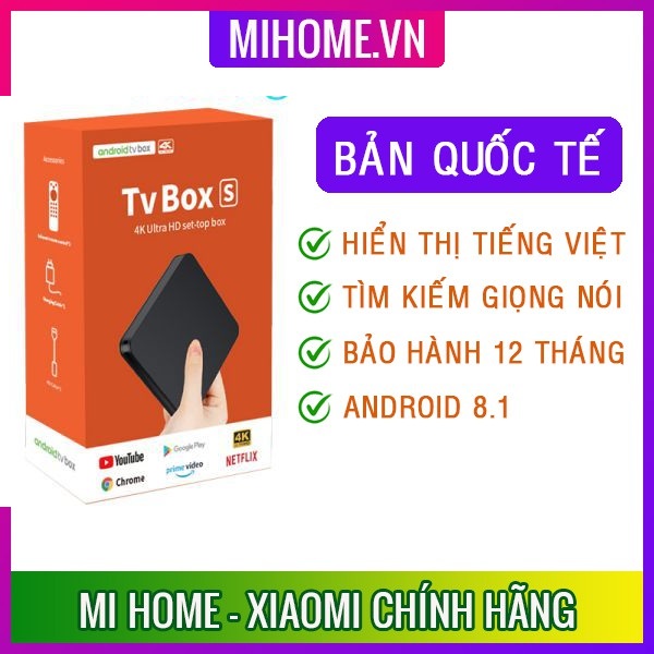 Android tivi box box s 4k 2019 bản quốc tế tiếng việt tìm kiếm giọng nói
