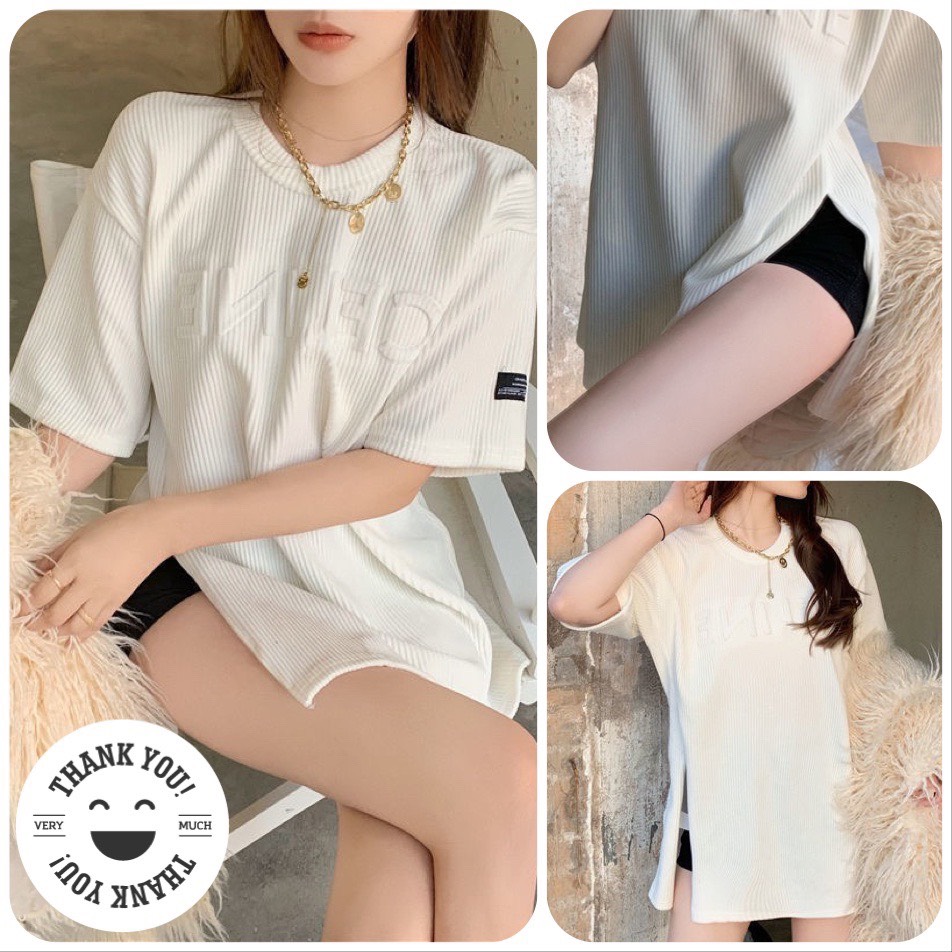 Áo thun tay lỡ Xẻ Tà Cực Cool TLSTORE, Áo phông tay lỡ Unisex form rộng Oversize TNO2