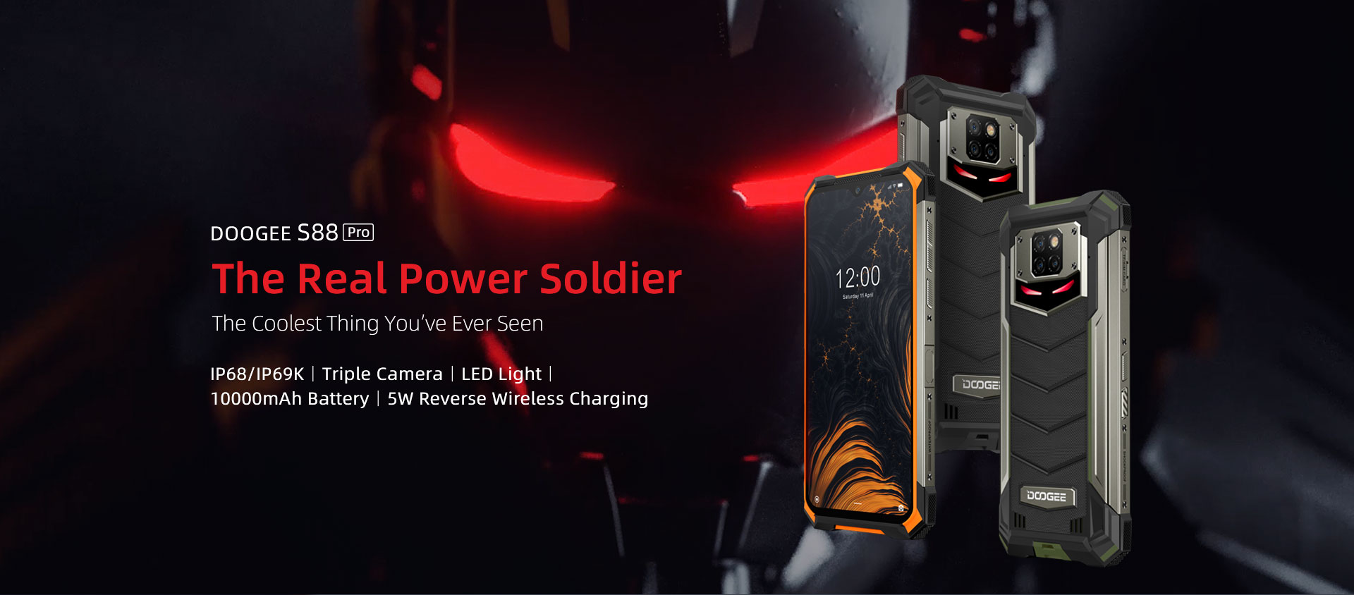 Điện thoại doogee s88 plus siêu bền, chống nước chống rơi vỡ ram 8g bộ nhớ 128gb, camera 48mp, full hd+