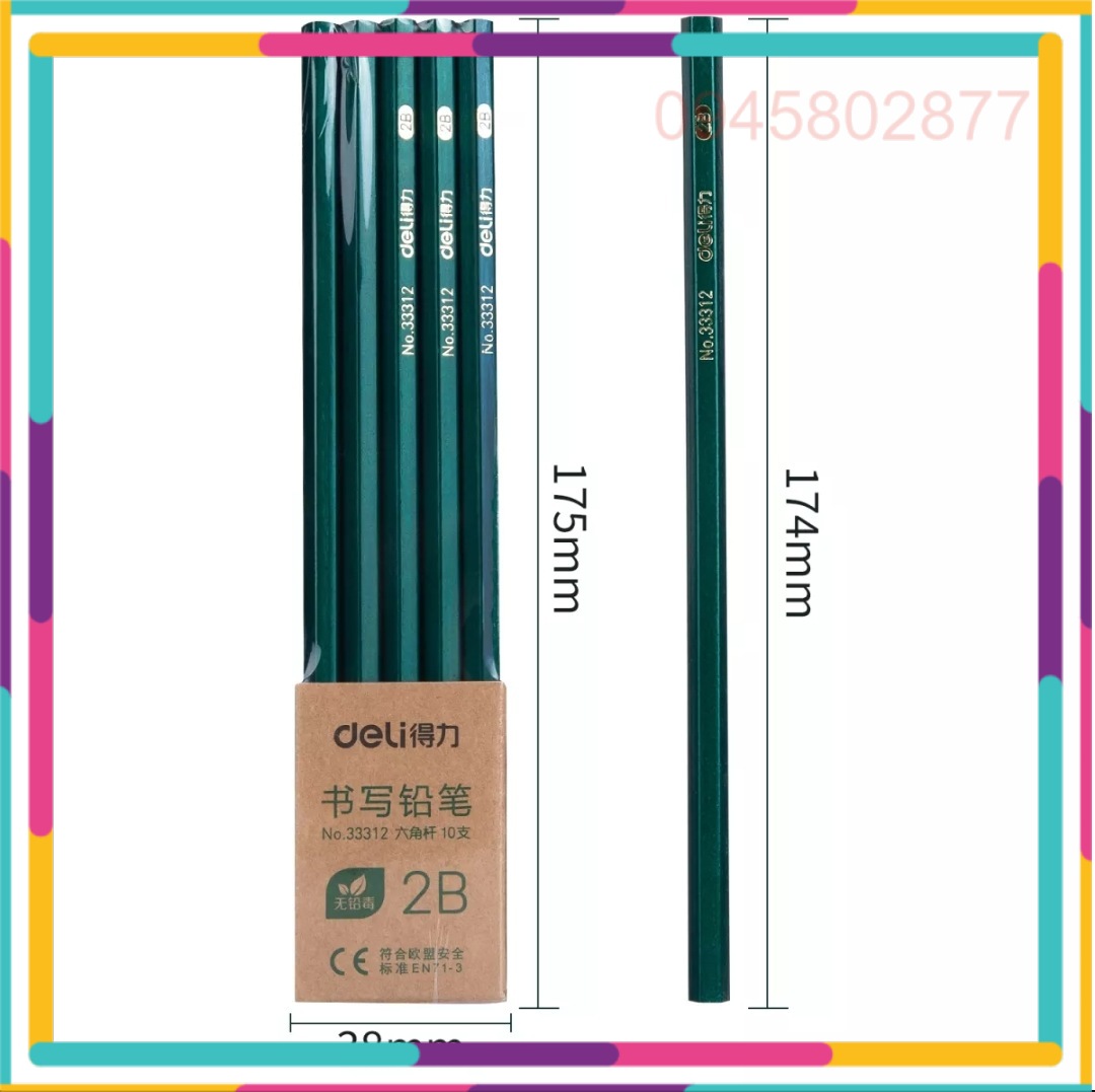 Combo 10 chiếc Bút chì 2B nét chữ nhỏ gọn,Cây viết chì gỗ 2B cho bé tập viết,Bút chì phác thảo,Bút chì vẽ cho học sinh- Bút chì-Bút
