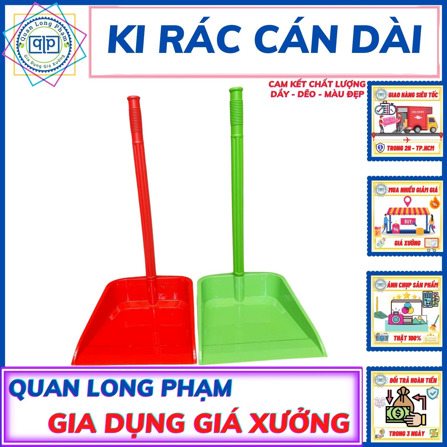 Ky Rác Cán Dài - Hốt Rác Cán Dài. Có Thể Tháo Lắp Phần Cán Và Ky Nhựa. Chất Liệu Nhựa Cứng, Bền Chắc.Độ Chịu Mài Mòn Cao. Màu : Xanh Lá - Đỏ - Xanh Dương. Khối Lượng: 0.2Kg. Kích Thước: 30 x 30 x 10cm [FREESHIP MAX]